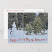 aWorld2Celebrate: Happy World Day of Snowman! Postkarte (Vorne/Hinten)