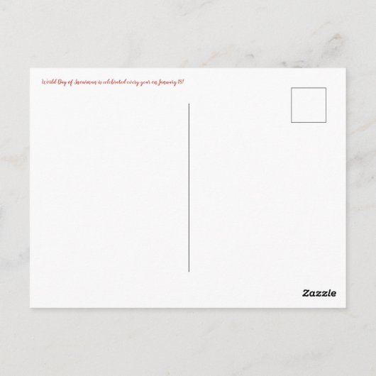 aWorld2Celebrate: Happy World Day of Snowman! Postkarte (Rückseite)