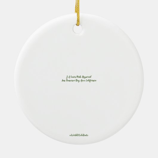 aWorld2Celebrate: Hayward, CA Keramik Ornament (Hinten)