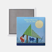 aWorld2Celebrate: Nationaler Mondtag Magnet (Vorderseite/Rückseite)