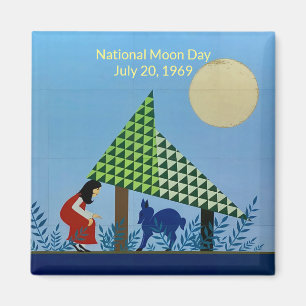 aWorld2Celebrate: Nationaler Mondtag Magnet