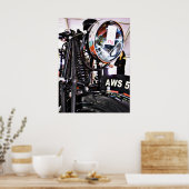 AWS 5. Vorderansicht Vintagen Motorrades Poster (Küche)