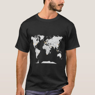 AWS Microservices Aktuelle AWS Regionen auf Karte T-Shirt