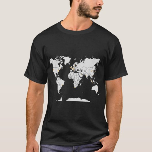 AWS Microservices Aktuelle AWS Regionen auf Karte T-Shirt (Vorderseite)