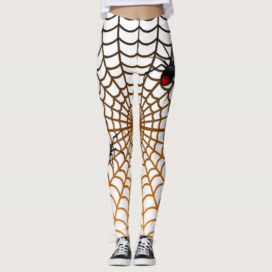 Awsome Spider and Web Fun Halloween Design Leggings (Vorderseite)