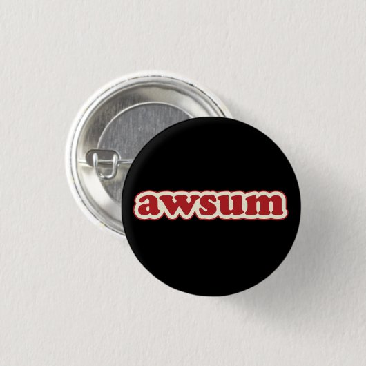 Awsum Lolcat Speak Flair Pinback Button (Vorne & Hinten)