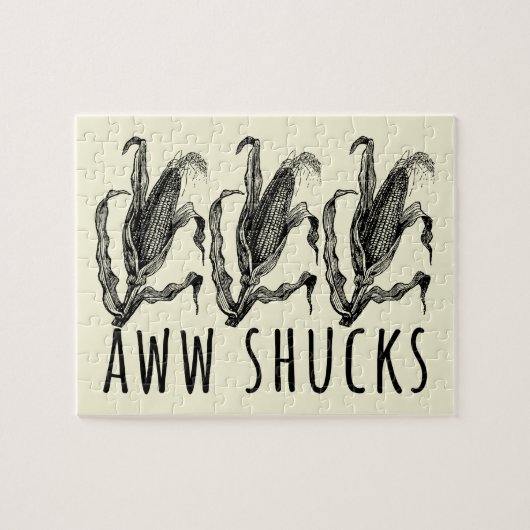 Aww Shucks Corn Husk Funny Farm Puzzle (Horizontal)
