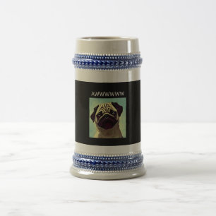 Awww Niedlich Mops Adorable Wertvoll Pets Cartoon Bierglas