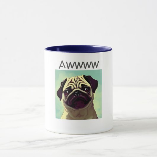 Awww niedliche und wertvollste Mops-Welpe-Mugshot Tasse (Zentrum)
