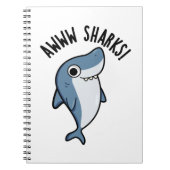Awww Sharks Süße Tier Pun Notizblock (Vorderseite)