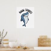 Awww Sharks Süße Tier Pun Poster (Küche)