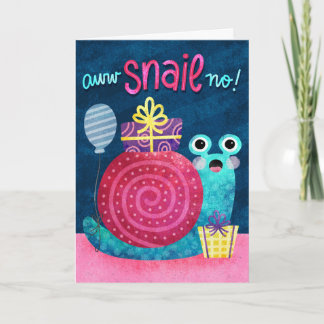 Awww Snail No Belated Verggot Birthday Karte