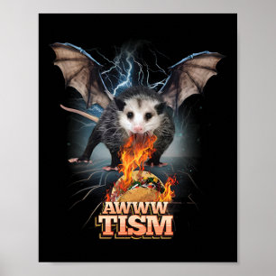 Awww Tism Lustiger Opossum T Spuckt Feuer Opossum Poster