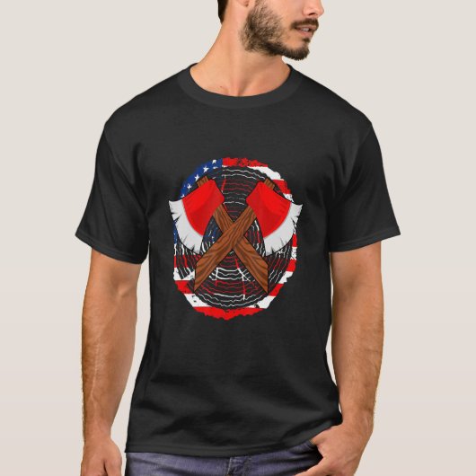 Ax Hatchet American Flag Ax Throwing T-Shirt (Vorderseite)