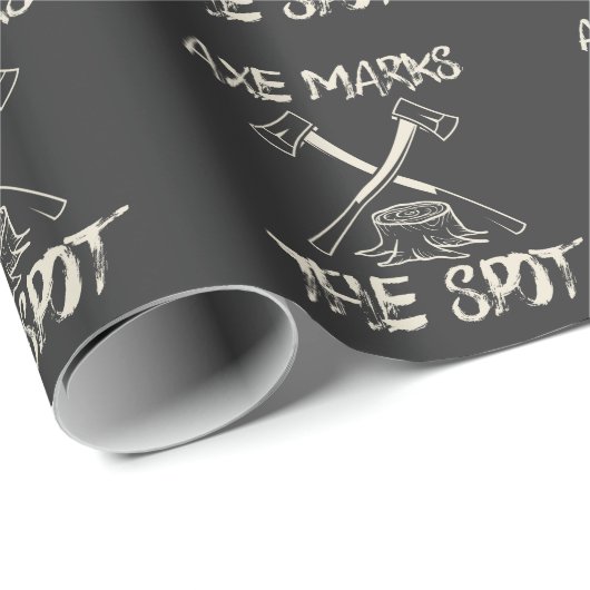 Ax kennzeichnet die Spot-Funny Ax-Throwing-Holzbea Geschenkpapier (Rolleneckpunkt)