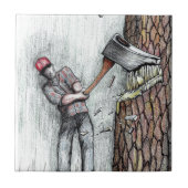 Ax Man no chainsaw Fliese (Vorderseite)