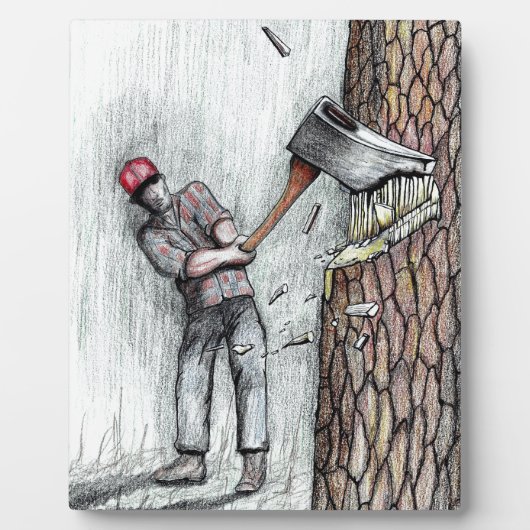 Ax Man no chainsaw Fotoplatte (Vorderseite)