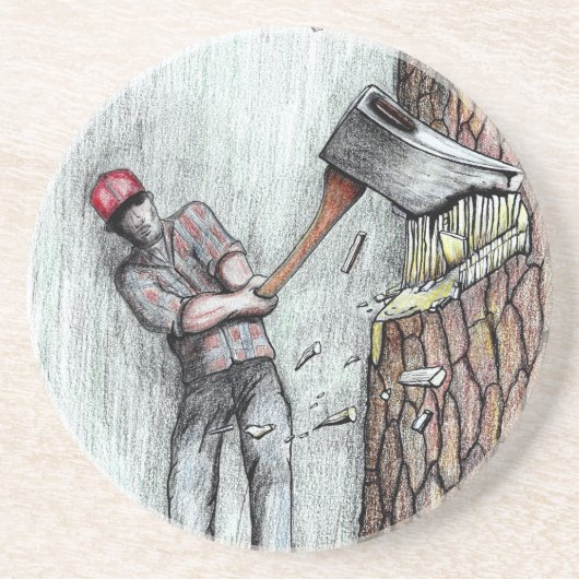 Ax Man no chainsaw Getränkeuntersetzer (Vorne)