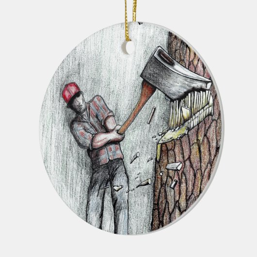 Ax Man no chainsaw Keramikornament (Links)