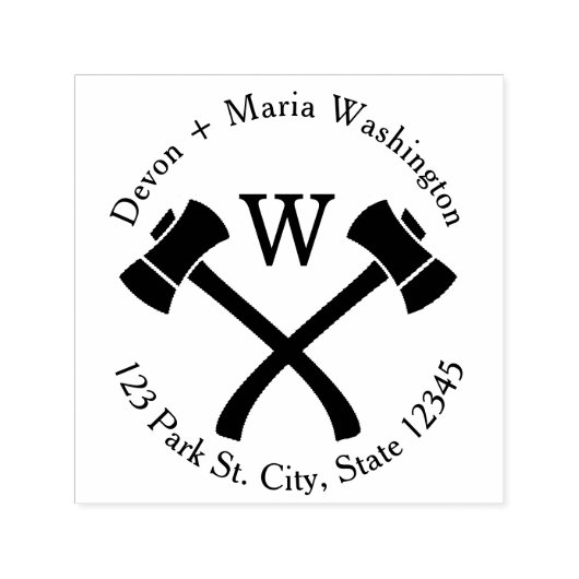 Ax Monogram-Adresse Permastempel (Design)