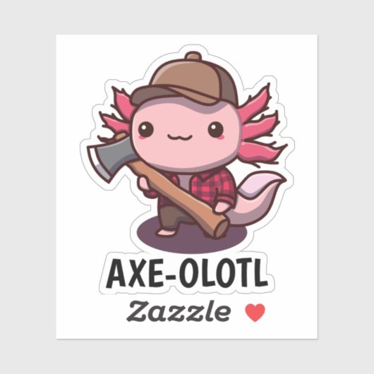 Ax-olotl Lumberjack Axolotl Aufkleber (Blatt)