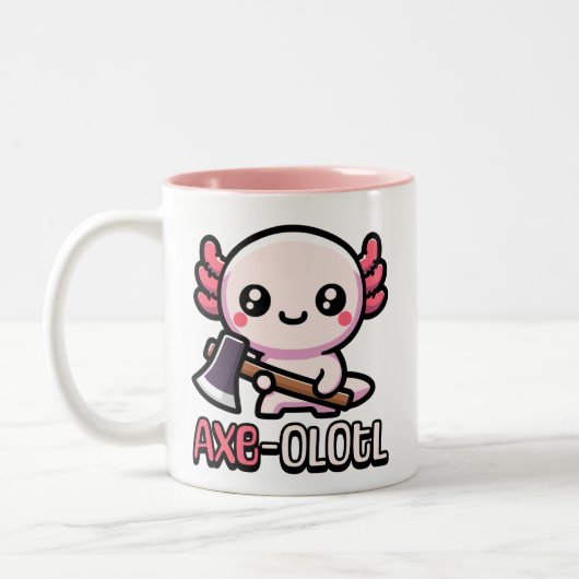 Ax-Olotl! Niedlicher Axolotl Pub Zweifarbige Tasse (Links)