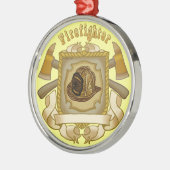 Ax Shield FireFighter Silbernes Ornament (Links)
