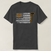 Ax Thrower gibt American Flag Hatchet Funny Ax T-Shirt (Design vorne)