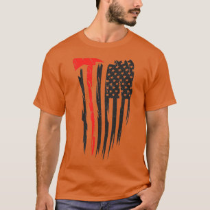 Ax Throwing American Flag Ax Vintag Hatchet Tos T-Shirt