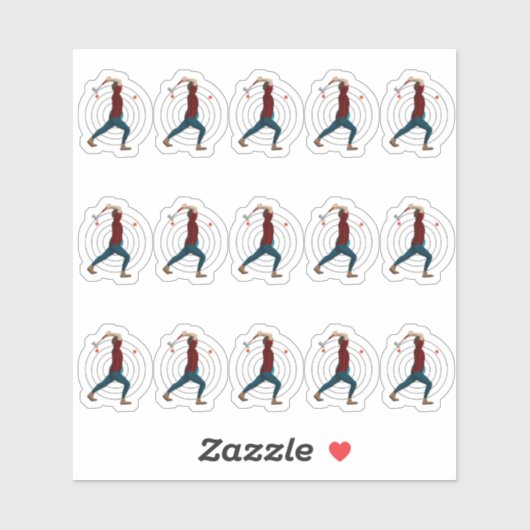 Ax Throwing Aufkleber (Blatt)