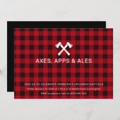 Ax Throwing Bachelor Party Einladung (Vorne/Hinten)