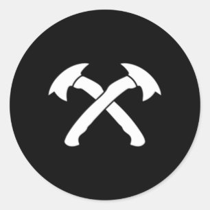 Ax Throwing Crossed Chets for Thrower Runder Aufkleber