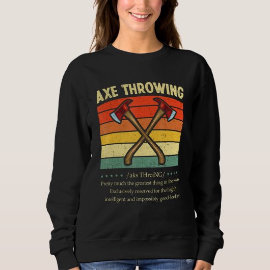Ax Throwing Definition Retro Hatchet Ax Thrower L Sweatshirt (Vorderseite)