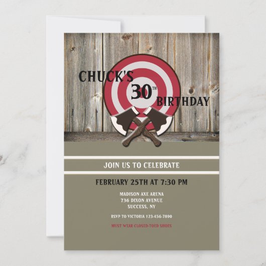 Ax-Throwing-Einladung Einladung (Vorderseite)