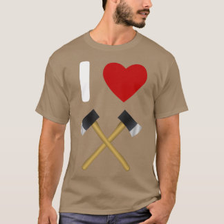 Ax-Throwing für Männer, dunkles Holz mit Heckklapp T-Shirt