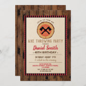 Ax Throwing Geburtstag Spaß Wood Lumberjack Karier Einladung (Vorne/Hinten)