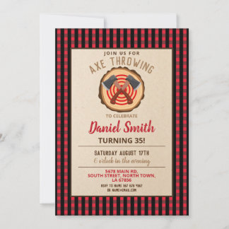 Ax-Throwing Geburtstags Fun Wood Lumberjack Karier Einladung