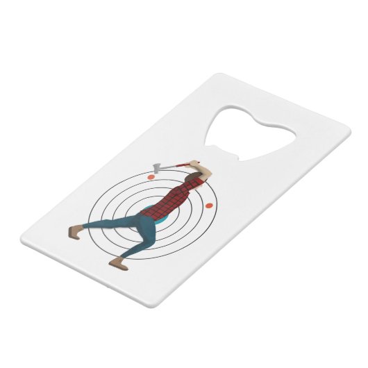 Ax Throwing Geldbeutel Flaschenöffner (Vorderseite Schrägansicht)