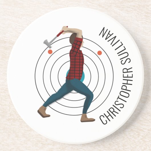 Ax Throwing Getränkeuntersetzer (Vorne)