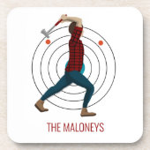 Ax Throwing Getränkeuntersetzer (Vorderseite)