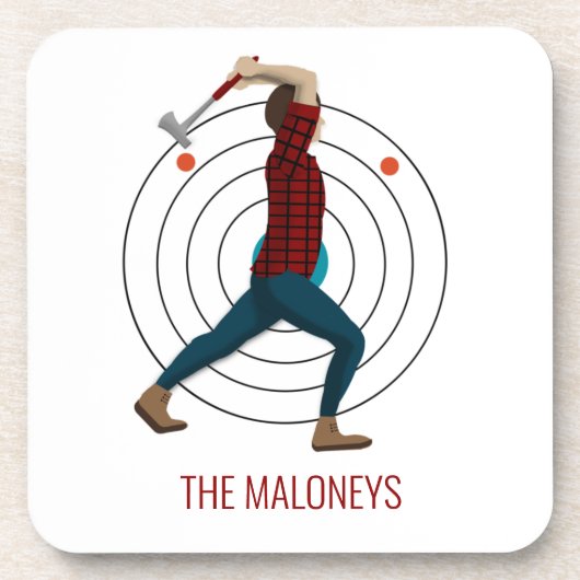 Ax Throwing Getränkeuntersetzer (Vorderseite)