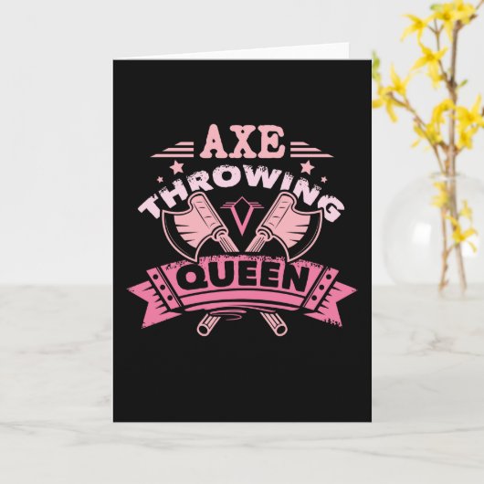 Ax Throwing Girl Karte (Gelbe Blume)