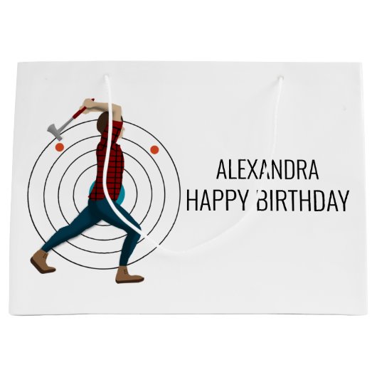 Ax Throwing Große Geschenktüte (Vorderseite)