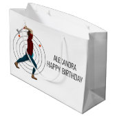 Ax Throwing Große Geschenktüte (Rückseite Schrägansicht)