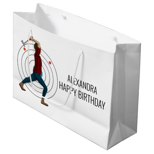 Ax Throwing Große Geschenktüte (Vorderseite Schrägansicht)