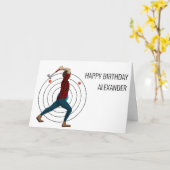 Ax Throwing Karte (Gelbe Blume)