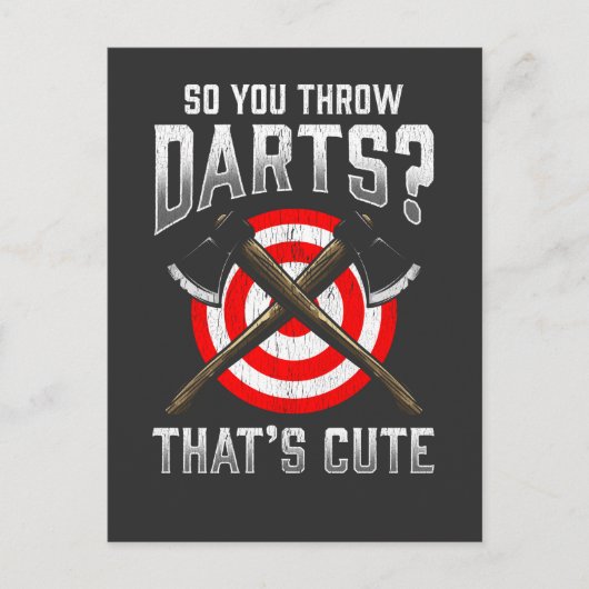 Ax Throwing Lumberjack Darts Forest Carpenter Postkarte (Vorderseite)