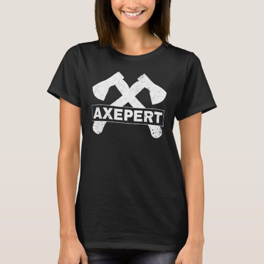 Ax Throwing Lumberjack Hatchet Experte T-Shirt (Vorderseite)