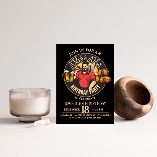 Ax Throwing, Man Party, Äxte und Ales, Bad Ax Einladung