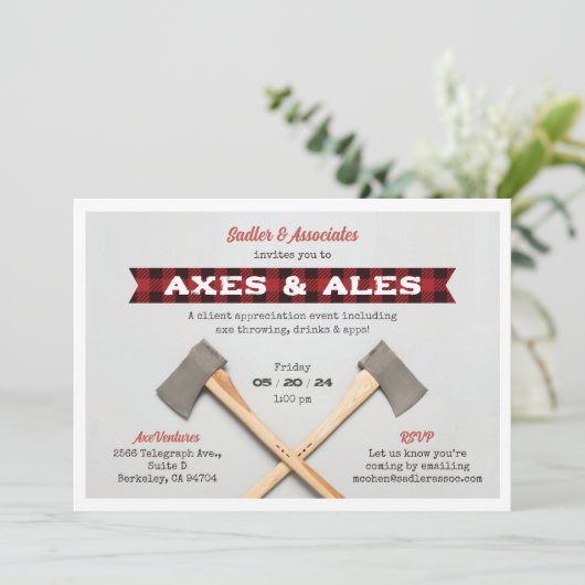 Ax Throwing Party Einladung (Stehend Vorderseite)